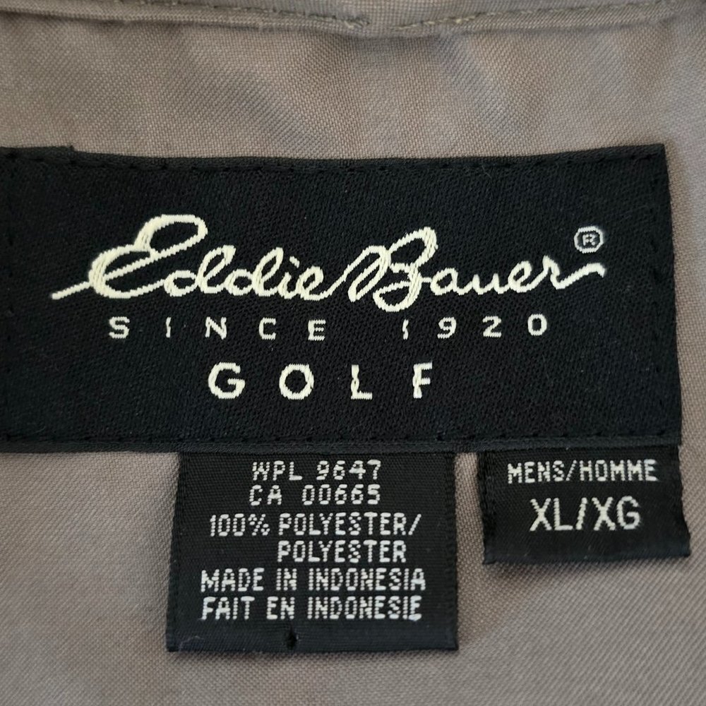 EDDIE BAUER GOLF WINDBREAKER PULLOVER DARK KHAKI MENS XL - Picture 5 of 5